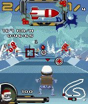 Free download java game Crazy Frog Racer. Christmas Edition on your mobile phone! Image №2