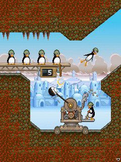 Free download java game Crazy Penguin Catapult 2 on your mobile phone! Image №2